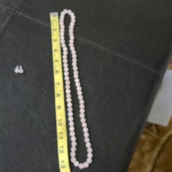 Rose Quartz Necklace and Earrings - Picture 6 of 6